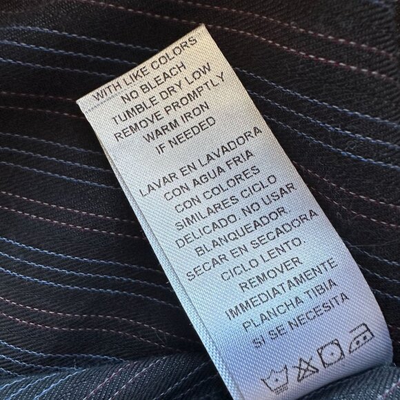 Roper Mens 3XL Shirt Snap Button Western Striped Pockets Gray Red Blue Retro - Picture 7 of 7